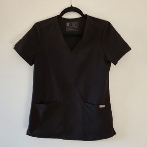 Black Extra Small Figs Casma Three Pocket Scrub Top